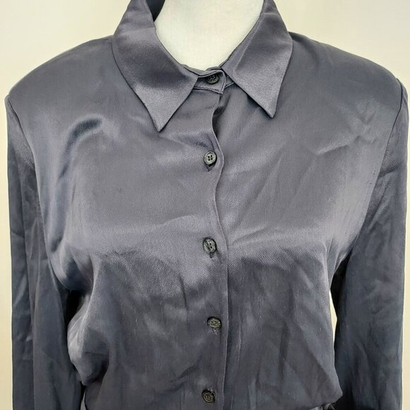 Zara Knotted Satin Effect Shirt Dress in Muted Purple Size Lg - Picture 3 of 8